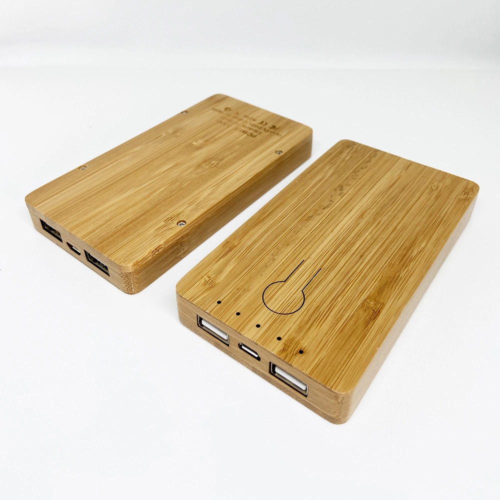 Factory Wholesale 5000mAh Eco Friendly Bamboo Wooden Portable Power Bank