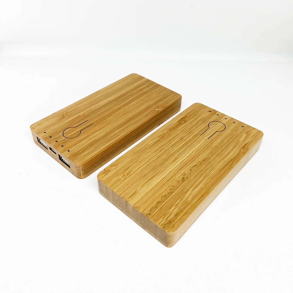 Factory Wholesale 5000mAh Eco Friendly Bamboo Wooden Portable Power Bank