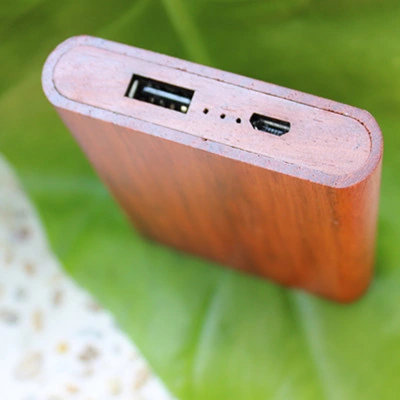 Newest Portable Charger, Fashion Wood Bamboo Design Super Wooden Slim 4000mAh Power Bank