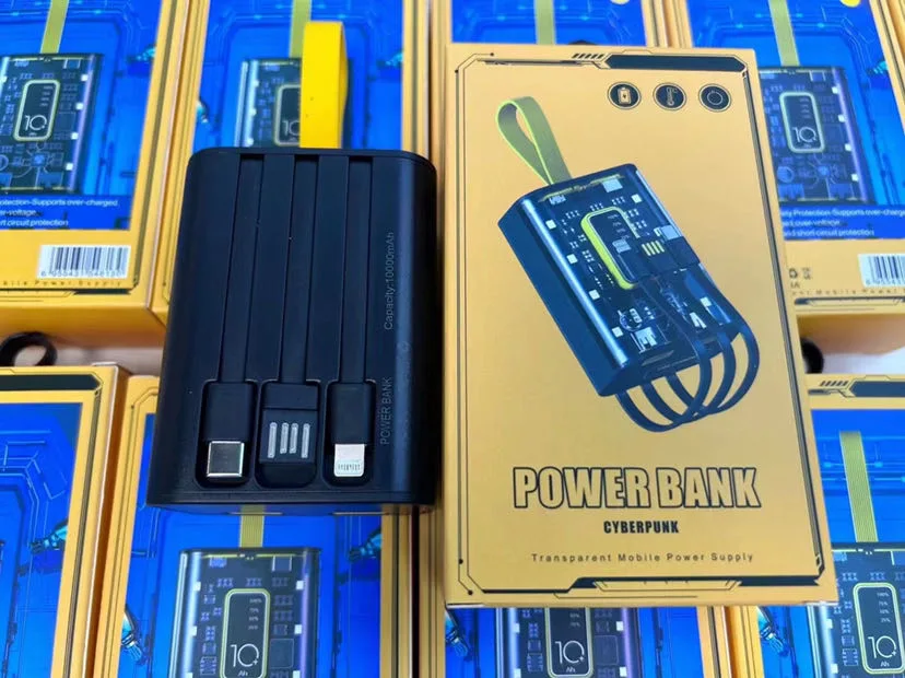 Hot Sale Pd 22.5W Super Charging Protocol Cyberpunk Transparent Power Bank 10000mAh for Phone