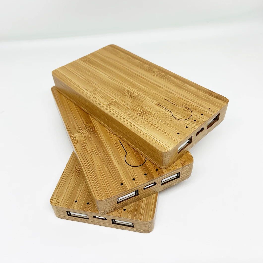 Factory Wholesale 5000mAh Eco Friendly Bamboo Wooden Portable Power Bank